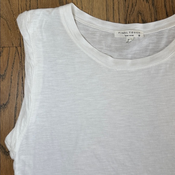 Final Touch Women’s White Sleeveless Slub Tank Top Size X-Small - Picture 2 of 8